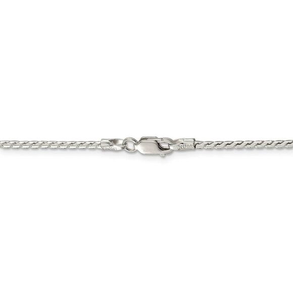 1.75mm Sterling Silver Solid Round Franco Chain Necklace, 18 Inch - Picture 4 of 8